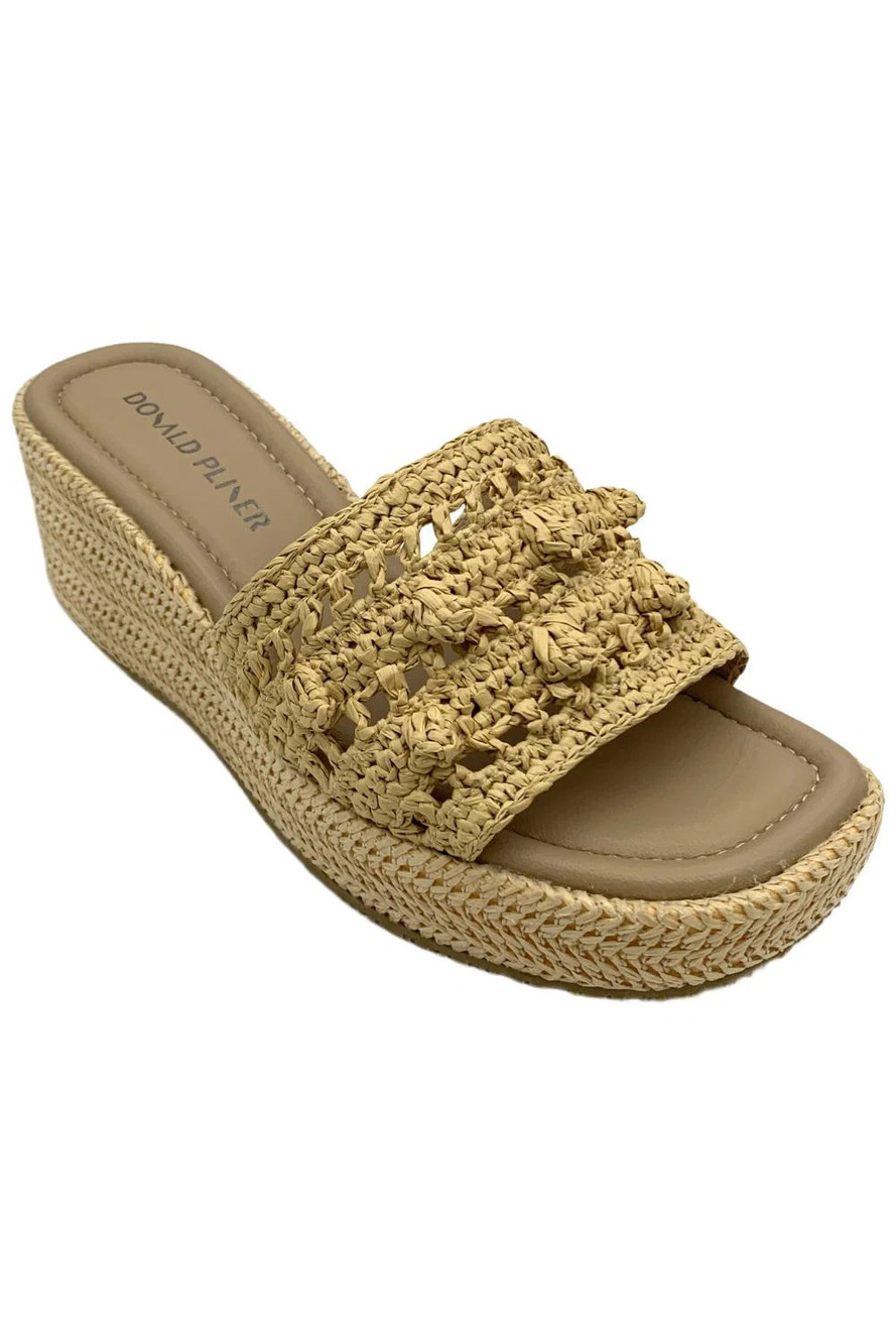 Donald Pliner Women's Jakki Raffia Wedge Sandals Natural - Medium